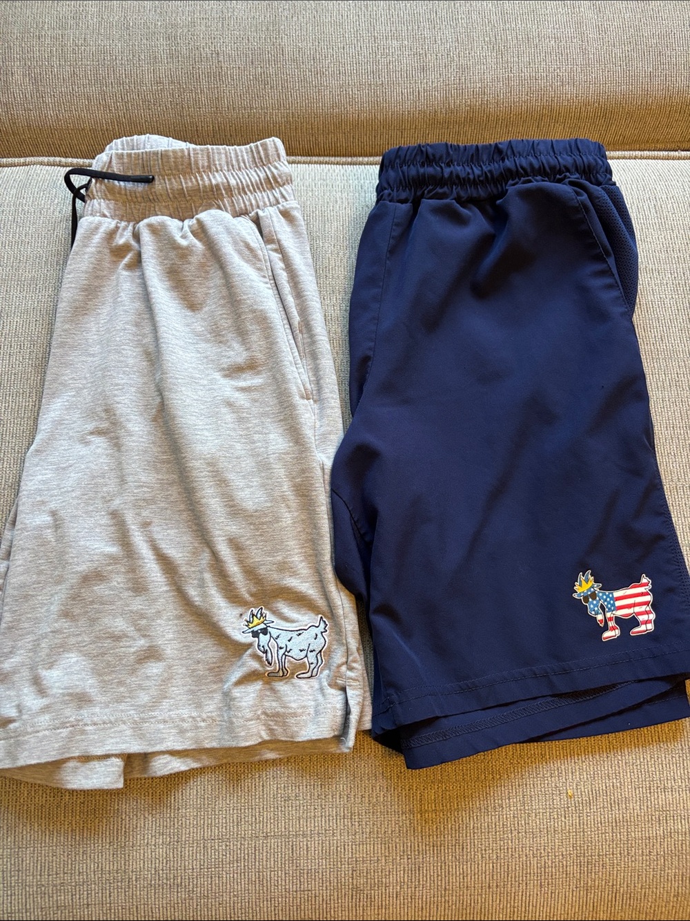 Adult Goat shorts Gray & Navy